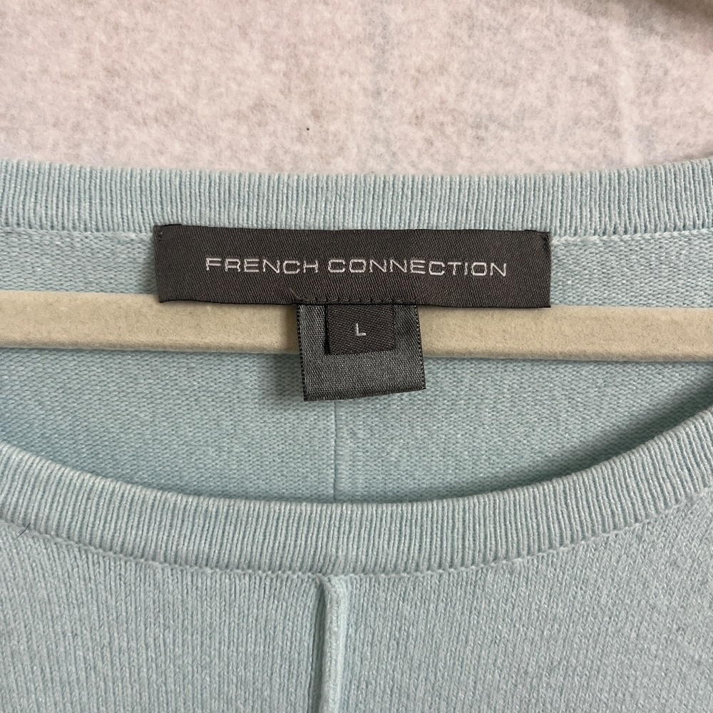 French Connection Mint Green Knit Sweater Size L Raglan Sleeve Minimalist - Picture 4 of 8